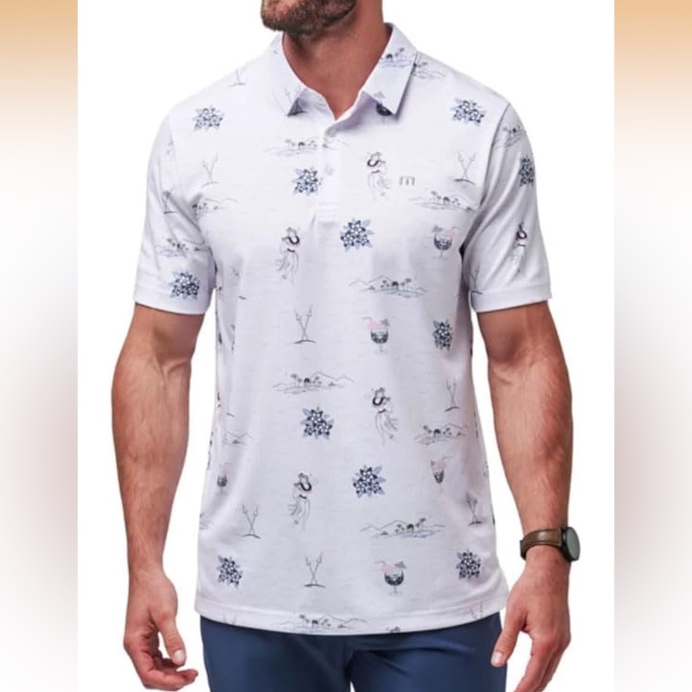 Travis Mathew Island Paradise Polo XXL EUC